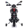 12V Aprilia Licensed Kids Ride On Motorcycle, 4-wheel Electric Dirt Bike with Spring Suspension, LED Lights, USB, MP3, Black