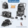 Double Pet Stroller Foldable 3-in-1 Dog Stroller with 2 Detachable Carriers